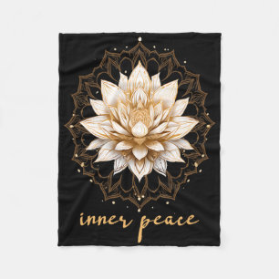 Meditation Esoteric Lotus Inner Peace Yoga Fleece Blanket