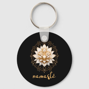 Meditation Esoteric Lotus Namaste Yoga Key Ring