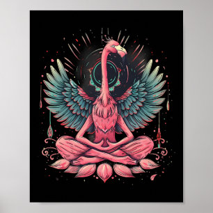 Meditation Flamingo Zen Buddha Yoga Spiritual Budd Poster