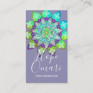 Meditation Flower Mandala in Purple Business Card