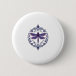 Meditation Fractal Geometry Spiritual Yoga Dragonf 6 Cm Round Badge