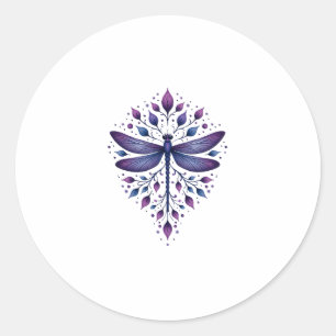 Meditation Fractal Geometry Spiritual Yoga Dragonf Classic Round Sticker
