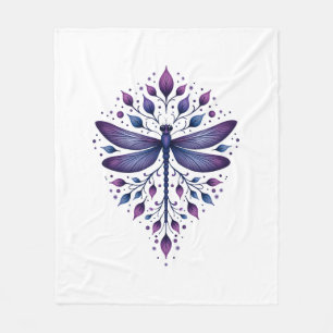 Meditation Fractal Geometry Spiritual Yoga Dragonf Fleece Blanket