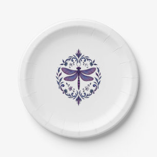 Meditation Fractal Geometry Spiritual Yoga Dragonf Paper Plate