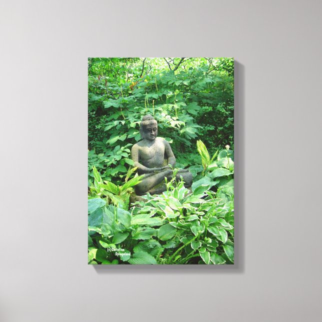 Meditation garden Gloss Stretched Canvas Print (Front)