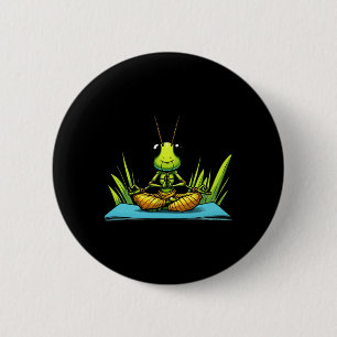 Meditation Grhopper Yoga Pose Relaxing Animal 6 Cm Round Badge