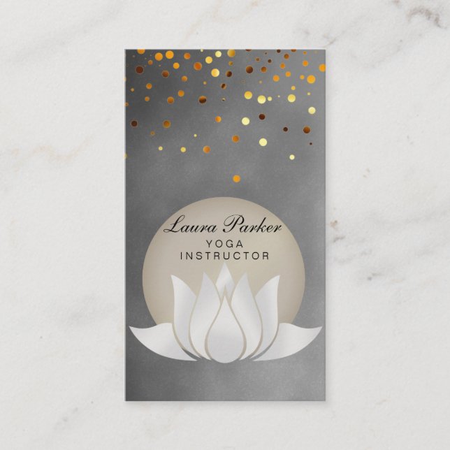 Meditation Holistic Yoga Instructor Lotus Flower Business Card (Front)