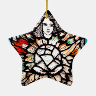 Meditation in colours. ceramic tree decoration