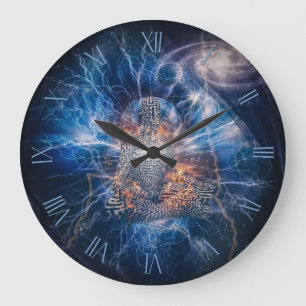 Meditation in Space Large Clock