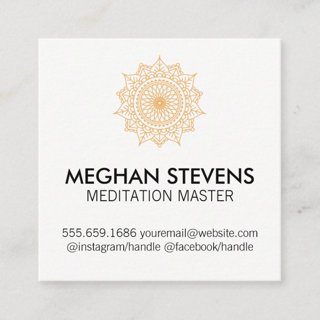 Meditation Instructor Sophisticated Natural Design Appointment Card (Front)