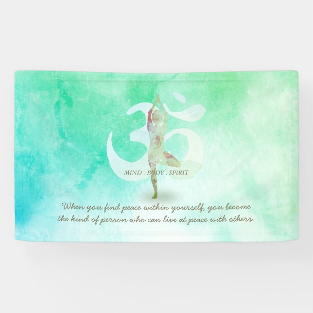Meditation Instructor Yoga Tree Pose Om Sign Quote (Horizontal)