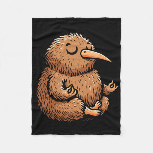 Meditation Kiwi Bird Yoga Pose Relaxing Animal Fleece Blanket
