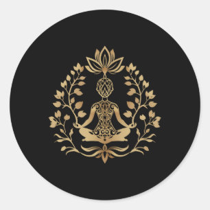 Meditation Life Tree Buddhist Yoga Spirituality Ze Classic Round Sticker