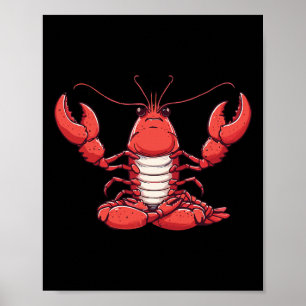 Meditation Lobster Yoga Pose Relaxing Animal Poster