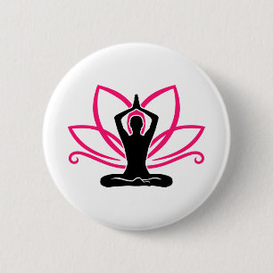 Meditation lotus 6 cm round badge
