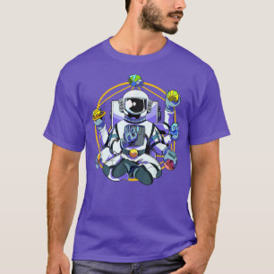 Meditation Lotus Meditating Astronaut Zen Yoga Pla T-Shirt