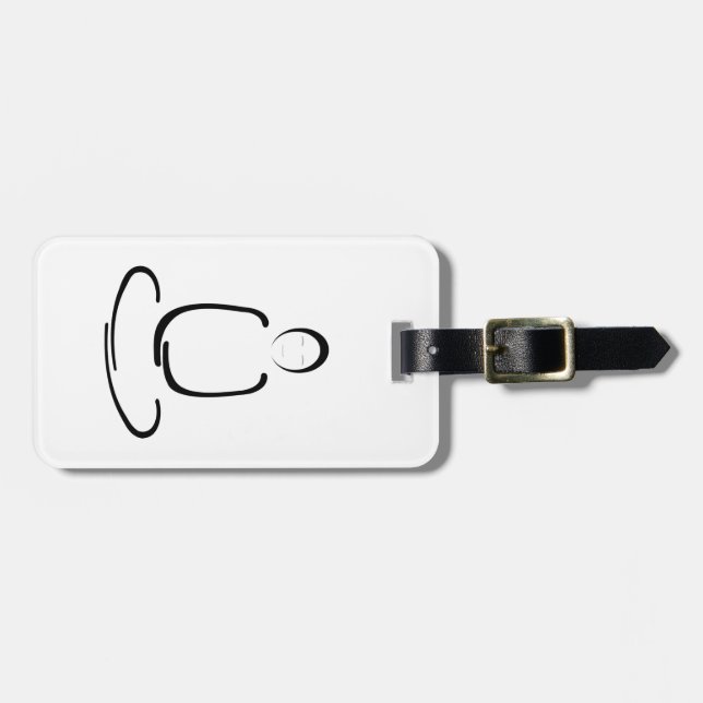 Meditation Man Black Luggage Tag (Front Horizontal)