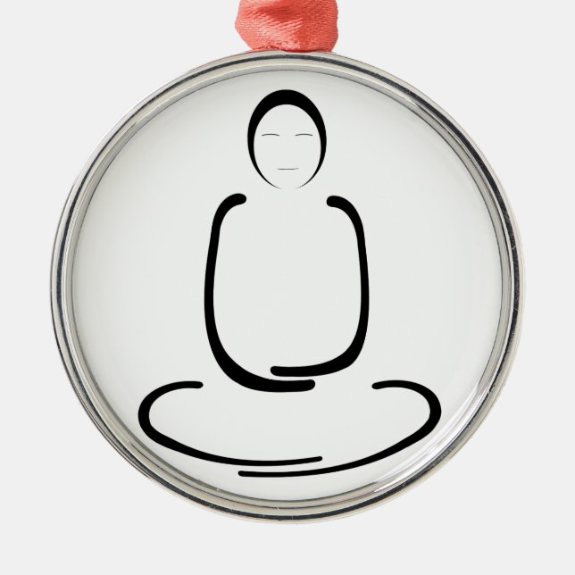 Meditation Man Black Metal Tree Decoration (Front)