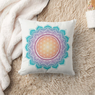 Meditation, Mandala, Flower of life Cushion