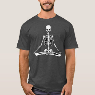 Meditation Meditate Skeleton Meditating Goth Yoga T-Shirt