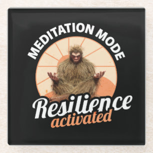 Meditation Mode Bigfoot Resilience Activated Glass Coaster