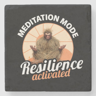 Meditation Mode Bigfoot Resilience Activated Stone Coaster