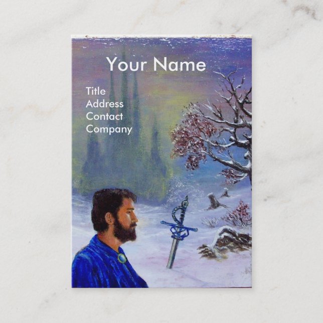 MEDITATION OF A KNIGHT Monogram Business Card (Front)