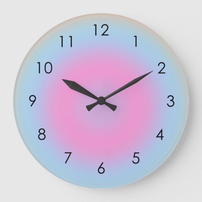 Meditation Pastel Gradient Ombre Colourful Aura   Large Clock (Front)