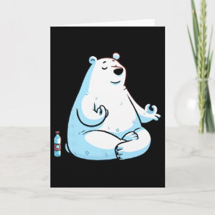 Meditation Polar Bear Yoga Pose Relaxing Animal _1 Card