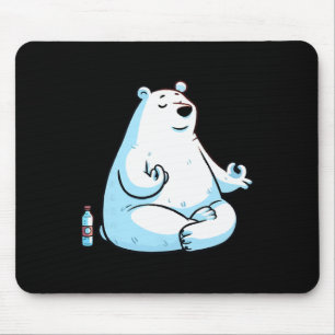 Meditation Polar Bear Yoga Pose Relaxing Animal _1 Mouse Mat