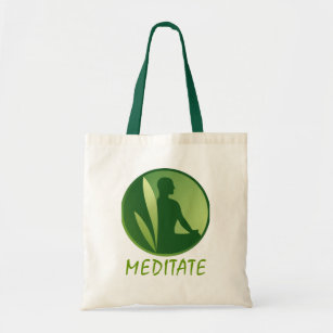Meditation Pose Green Soft Gradient Tote Bag