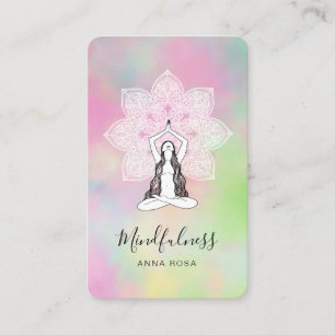 *~* Meditation Reiki Logo Photo QR Mandala Goddess Business Card