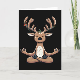 Meditation Reindeer Yoga Pose Relaxing Animal Card