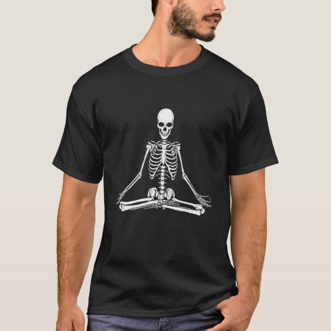 Meditation Skeleton  Nirvana Meditators T-Shirt (Front)
