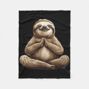 Meditation Sloth Buddhist Spiritual Yoga Zen Buddh Fleece Blanket