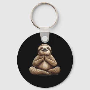 Meditation Sloth Buddhist Spiritual Yoga Zen Buddh Key Ring