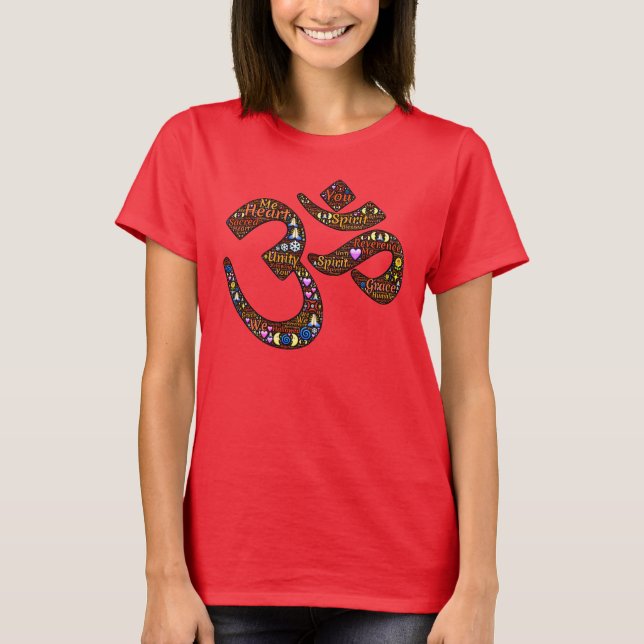 Meditation symbol, colourful emoji-decorated desig T-Shirt (Front)