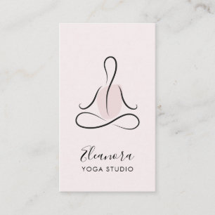 Meditation Symbol Logo Blush Pink Yoga Instructor Business Card