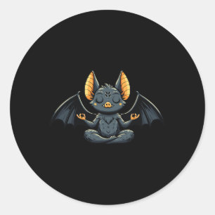Meditation T Yoga Pose Relaxing Animal Classic Round Sticker