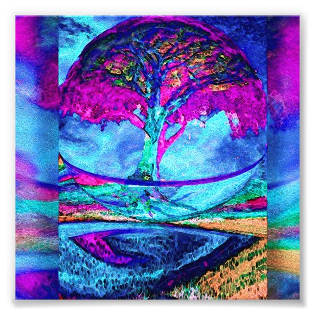 Meditation Tree of Life in Purple Photo Print (Front)