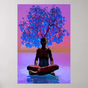 Meditation Tree Poster