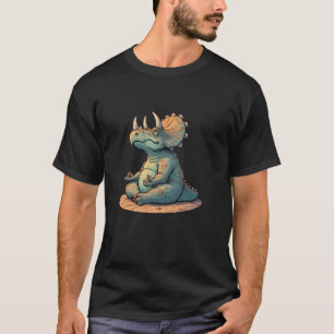 Meditation Triceratops Yoga Pose Relaxing Animal T-Shirt