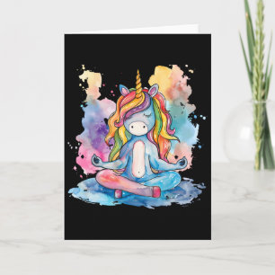 Meditation Unicorn Artwork Yoga Buddhist Zen Buddh Card