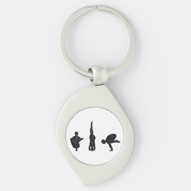 Meditation, yoga, Attitude Key Ring (Front)
