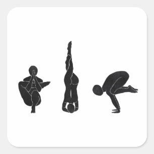 Meditation, yoga, Attitude Square Sticker