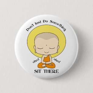 Meditation Yoga Buddhist Monk 6 Cm Round Badge
