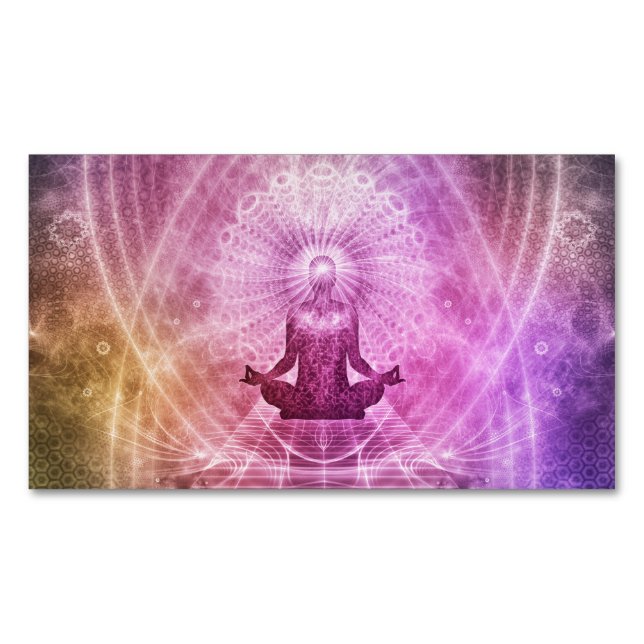 Meditation Yoga Faith Magnetic Business Card (Front)