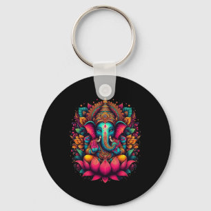 Meditation Yoga Ganesh Hindu God Namaste Tees Gane Key Ring