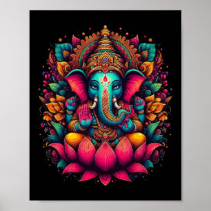 Meditation Yoga Ganesh Hindu God Namaste Tees Gane Poster