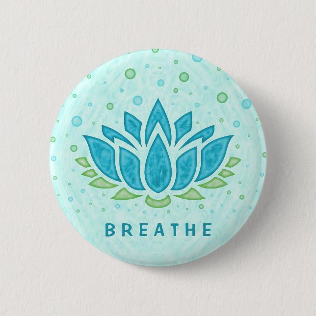 Meditation Yoga Lotus Flower Zen | Text Template 6 Cm Round Badge (Front)